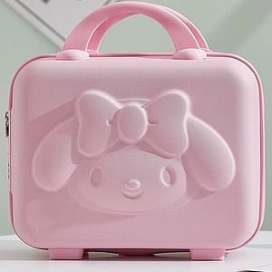 Carrying suitcase makeup box 14-inch storage box souvenir gift box small suitcase with password lock and compartment zipper