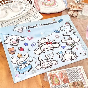 The same model as Xiaohongshu, Sanrio Yuguido A4 snap button large capacity file bag student test paper storage bag