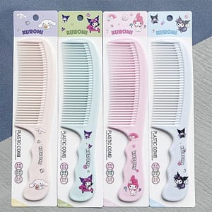 Large cooked rubber cartoon color student home plastic straight hair comb durable dense teeth internet celebrity printed comb wholesale