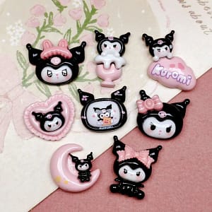 Black Kulomi cartoon resin accessories accessories DIY cream glue mobile phone case decorative water cup refrigerator stick wholesale