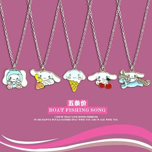 Sweet Jade Gui Dog Necklace Combination Dark Kulomy Pendant Fresh Men and Female Student Melody Sweater Chain