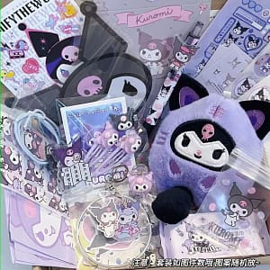 Sanrio cute Kulomi pendant cartoon doll bag plush doll keychain birthday gift for girls