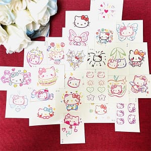 Creative dopamine color kitty cat tattoo waterproof girl long-lasting simulation cartoon cute stylish washable stickers