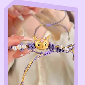 Cute Sanrio Kulomi Transport Beads Bracelets for Girlfriend's birthday gifts bracelets animation hand accessories