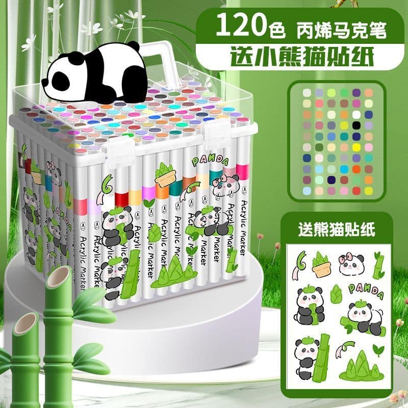 Little Panda 120 acrylic marker pen for children's students' art stackable color special watercolor pen for bucket high appearance - Image 2